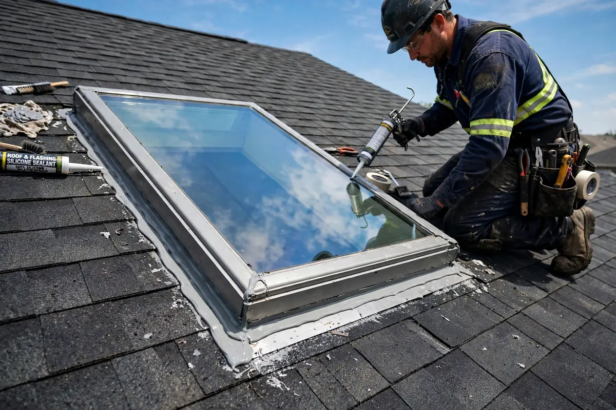 Skylight leak repair and resealing